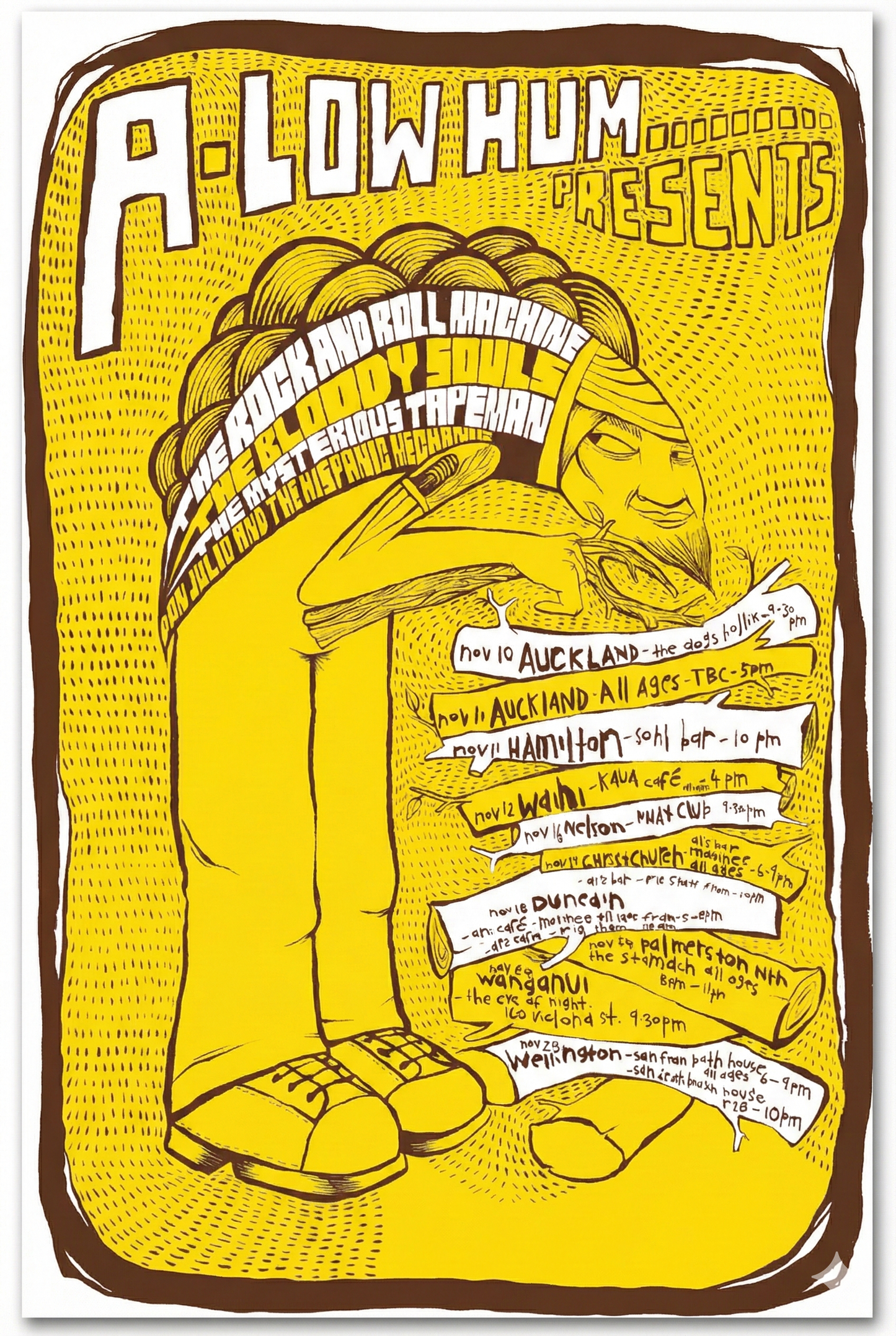 Poster - Rock and Roll Machine, The Bloody Souls, The Mysterious Tapeman, Don Julio and the Hispanic Mechanic