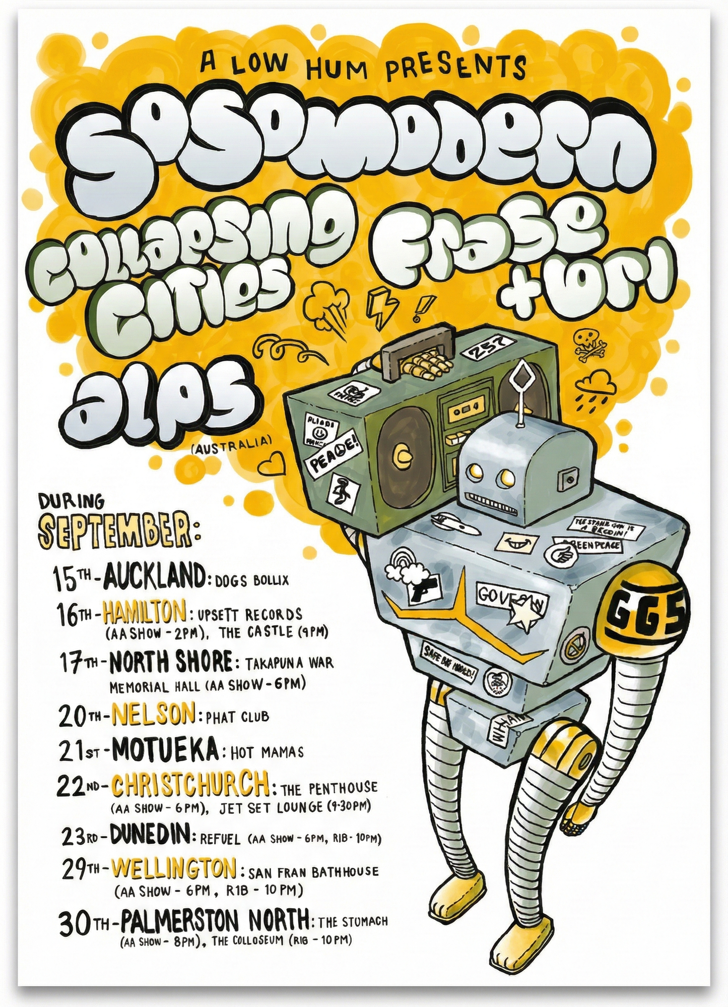 Poster - So So Modern, Frase + Bri, Collapsing Cities, Alps