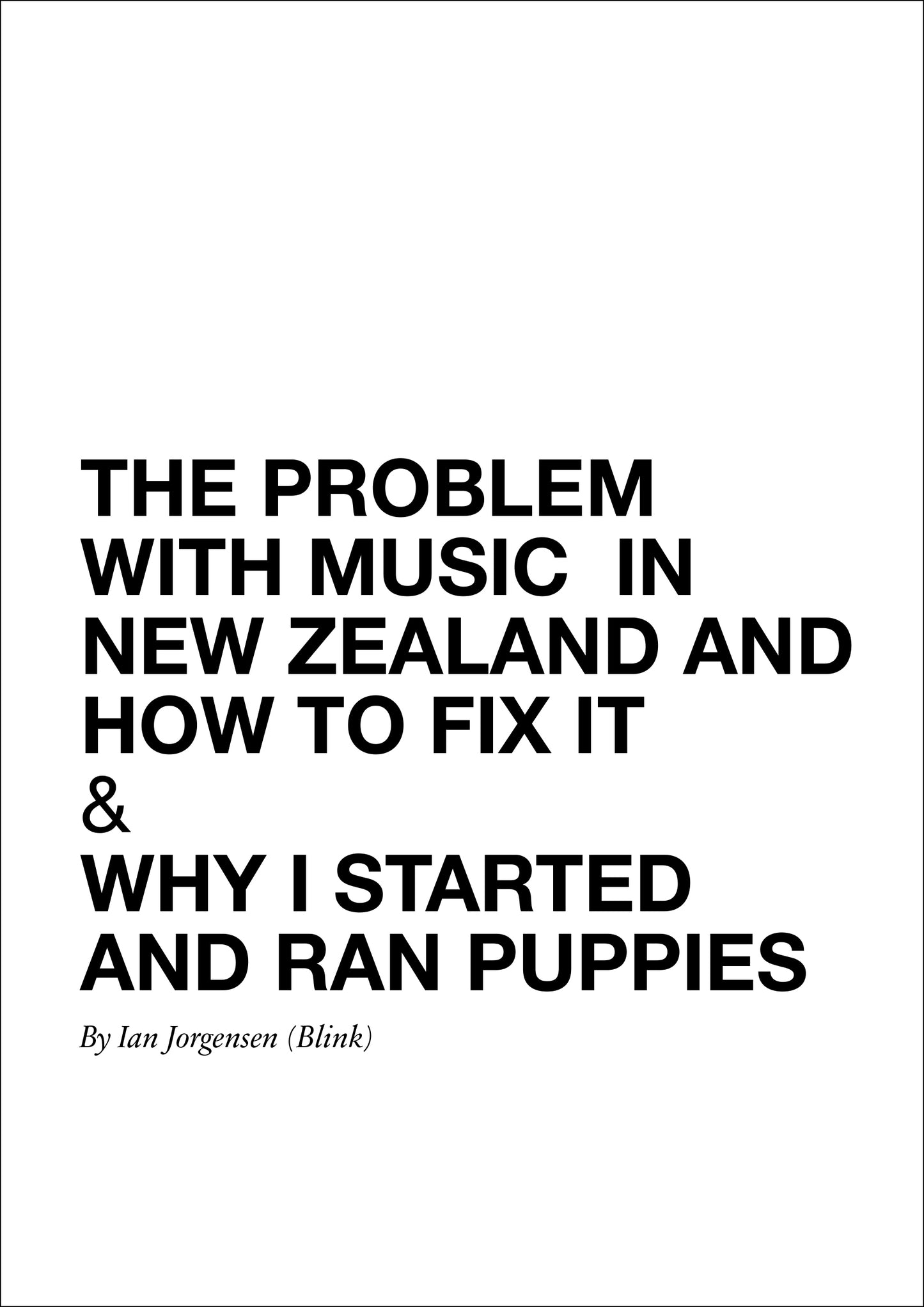 The Problem with Music in New Zealand (Digital Download)