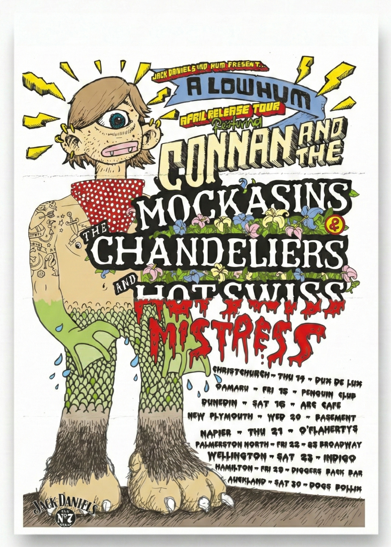 Poster - Connan and the Mockasins, The Chandeliers, Hot Swiss Mistress