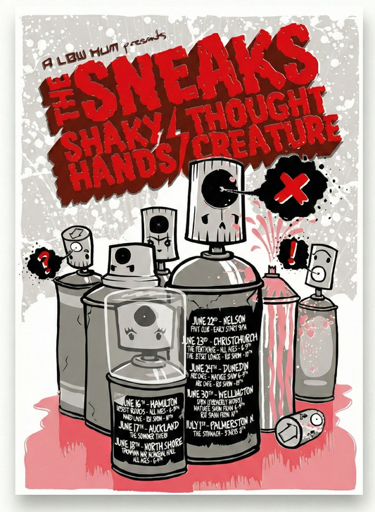 Poster -The Sneaks, Shaky Hands, Thought Creature