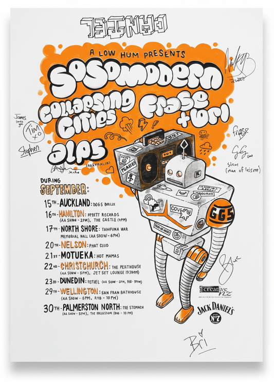 Massive A0 Signed Card Poster - So So Modern, Frase + Bri, Collapsing Cities, Alps