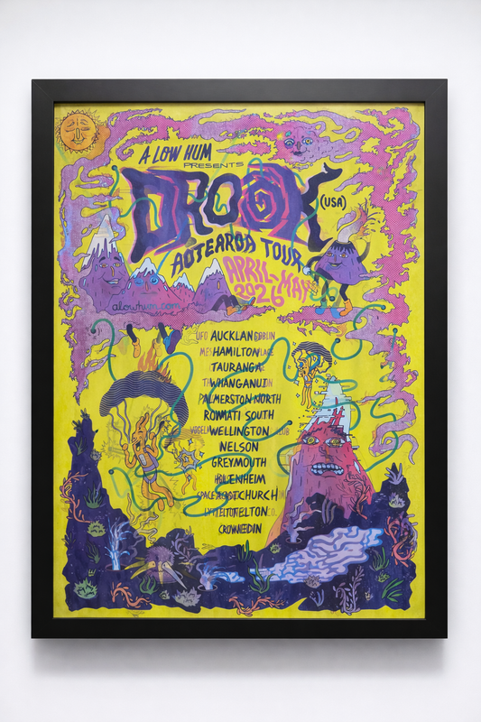 Poster - Drook Aotearoa 2026 by David Fooks and Ian Jorgensen (A3 Framed)
